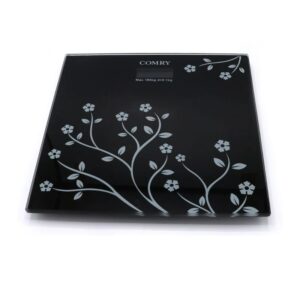 ترازو دیجیتال کمری طرح گل مدل Flower-01 با صفحه شیشه‌ای