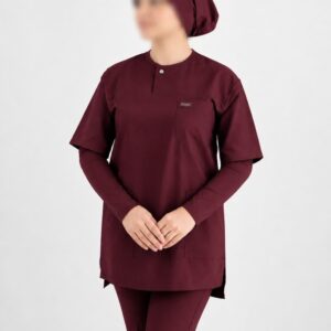 اسکراب پزشکی الیت رنگ زرشکی پارچه تترون