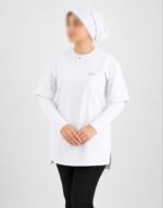 تیشرت اسکراب پزشکی مدل الیت زنانه رنگ سفید پارچه تترون