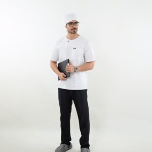 تیشرت اسکراب پزشکی مدل الیت رنگ سفید یونیسکس