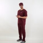 اسکراب پزشکی الیت زرشکی پارچه تترون