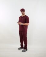 اسکراب پزشکی الیت زرشکی پارچه تترون