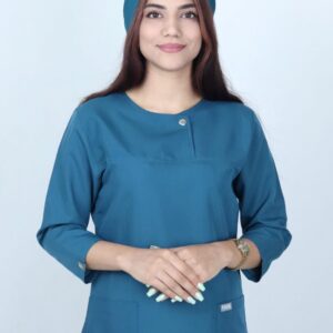 اسکراب پزشکی زنانه مدل الیت رنگ کله‌غازی - نمای کامل