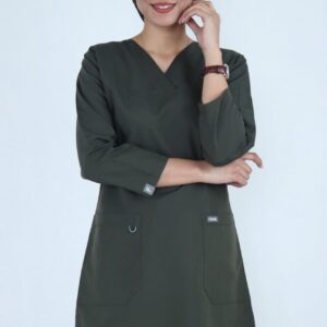 اسکراب پزشکی زنانه مدل الگانت رنگ زیتونی