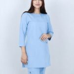 ست اسکراب پزشکی زنانه مدل الیت رنگ آبی روشن - نمای کلی محصول