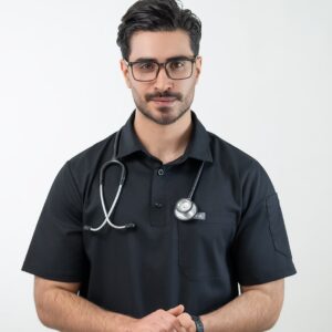 اسکراب مدل لرد مشکی - ست پزشکی یونیسکس کتان کش