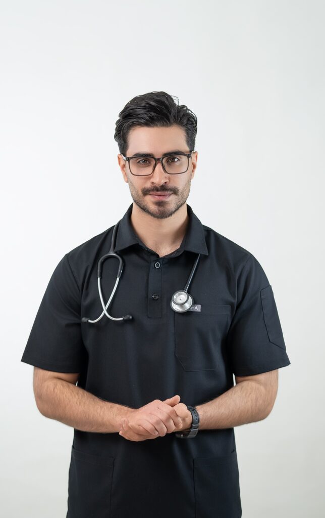 اسکراب مدل لرد مشکی - ست پزشکی یونیسکس کتان کش