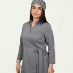 اسکراب پزشکی زنانه مدل لیا برند فاحا رنگ طوسی نمای کامل
