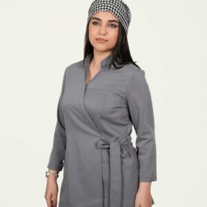 اسکراب پزشکی زنانه مدل لیا برند فاحا رنگ طوسی نمای کامل