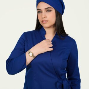 تن‌خور اسکراب پزشکی زنانه برند فاحا مدل لیا، رنگ آبی کاربنی شیک و ارگونومیک