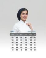 جدول سایز بندی روپوش سفید مدل اسکای