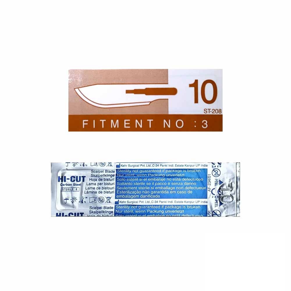 تیغ بیستوری هایکات 10 تیغ بیستوری شماره 10 برند Hi-Cut استریل